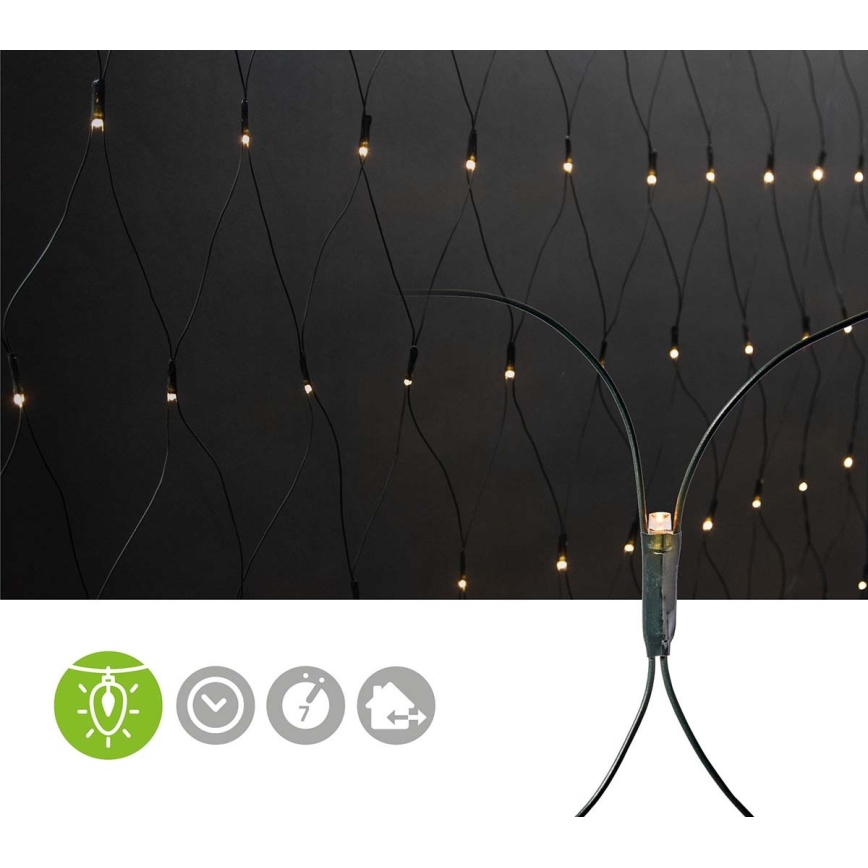 LED Vonkajší vianočný záves 160xLED/7 funkcií 5m IP44 teplá biela