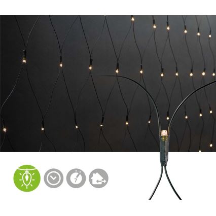 LED vonkajší záves 320xLED/7 funkcií, 6 m, IP44, teplá biela