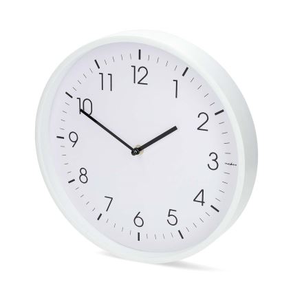 Nástenné hodiny, priemer 30,8 cm, 1× AA, biela