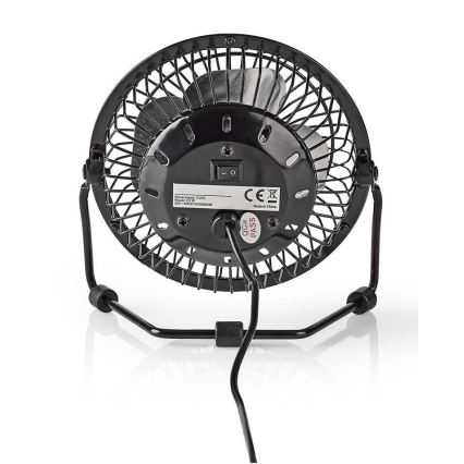 Stolný ventilátor 3W/USB 10 cm čierna