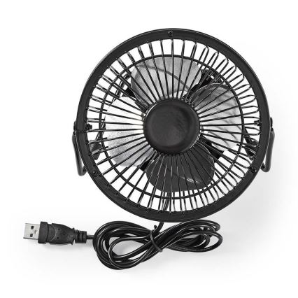 Stolný ventilátor 3W/USB 10 cm čierna