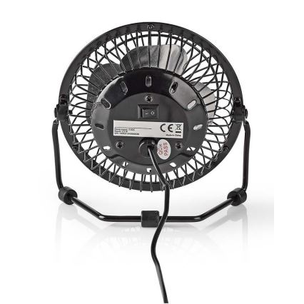 Stolný ventilátor 3W/USB 10 cm čierny