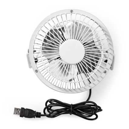 Stolný ventilátor 3W/USB 10 cm biela