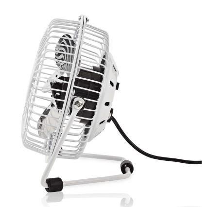 Stolný ventilátor 3W/USB 10 cm biely