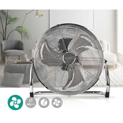 Podlahový ventilátor 80W/230V lesklý chróm
