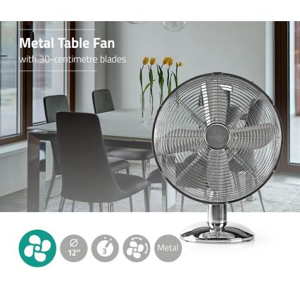 Stolný ventilátor 35W/230V lesklý chróm