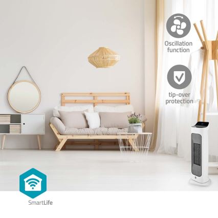 Ventilátor s keramickým výhrevným telesom Smartlife 400/2000W/230V Wi-Fi Tuya + diaľkové ovládanie