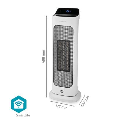 Ventilátor s keramickým výhrevným telesom Smartlife 400/2000W/230V Wi-Fi Tuya + diaľkové ovládanie