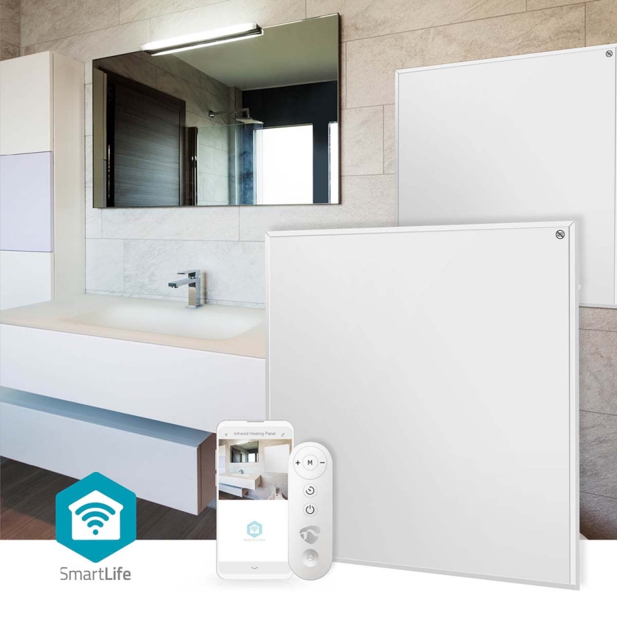 Infračervený vykurovací panel 350W/230V 59,8x62 cm IP44 Wi-Fi Tuya + diaľkové ovládanie