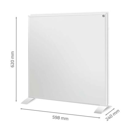 Infračervený vykurovací panel 350W/230V 59,8x62 cm IP44 Wi-Fi Tuya + diaľkové ovládanie