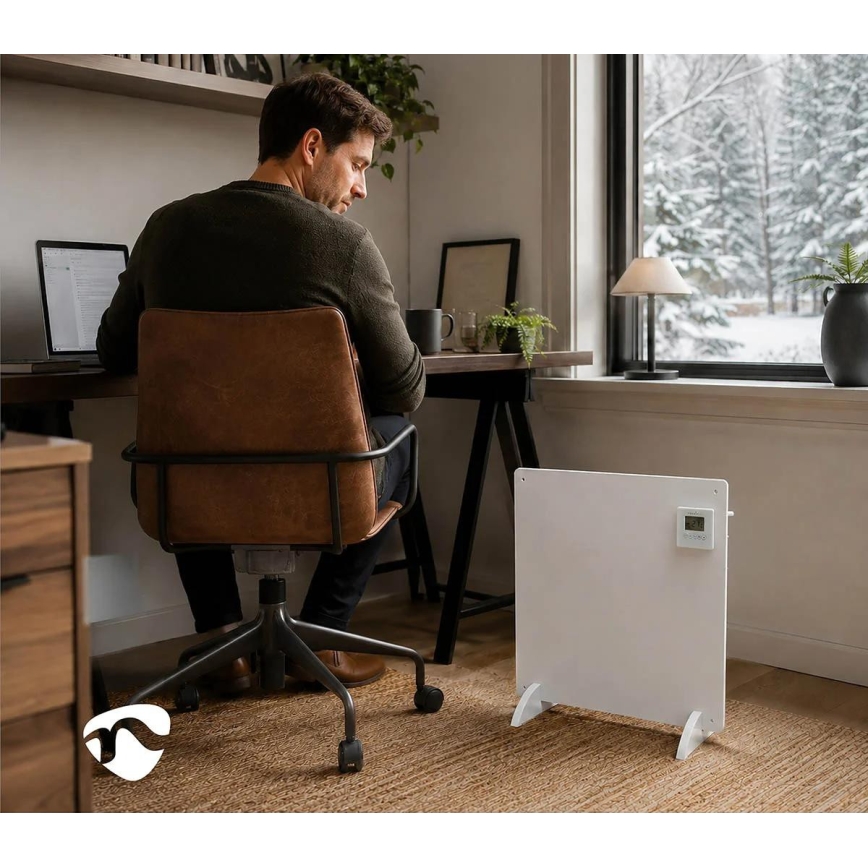 Infračervený vykurovací panel s LCD displejom 425W/230V IP44 biely