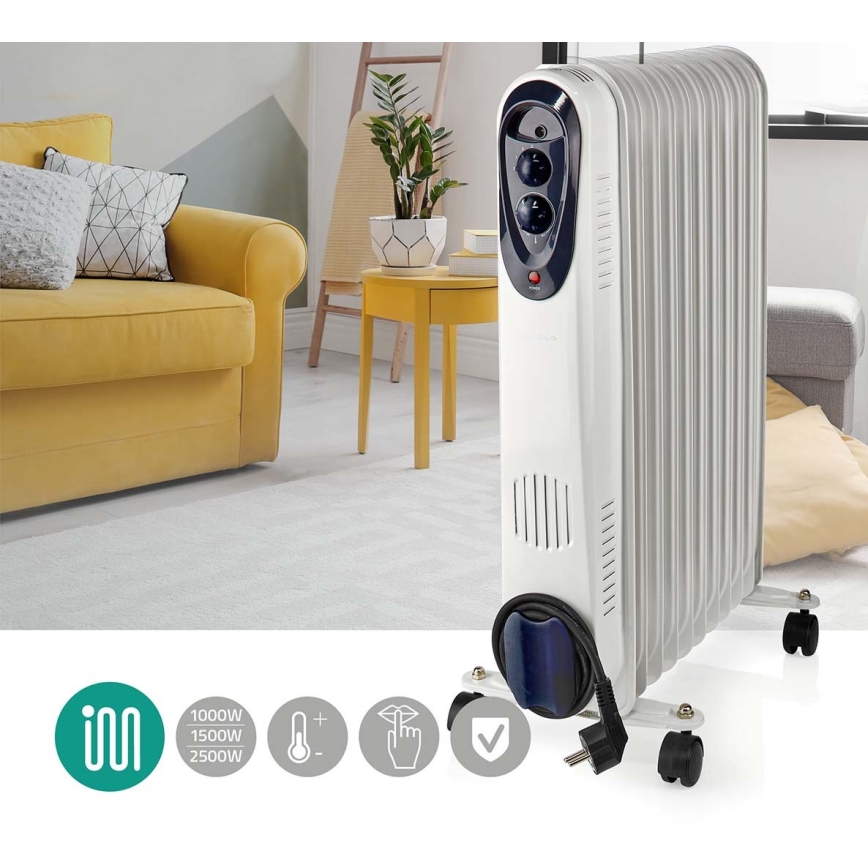 Prenosný olejový ohrievač s 11 rebrami 1000/1500/2500W/230V