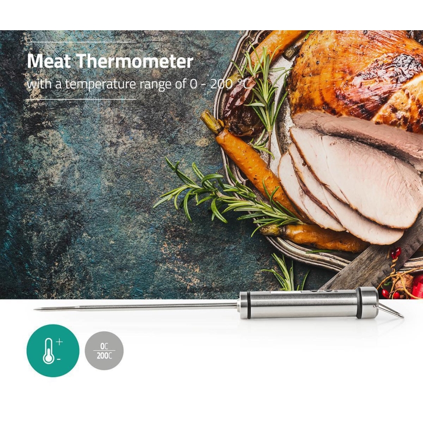 Teplomer na mäso s LCD displejom 0-200 °C 1xLR44