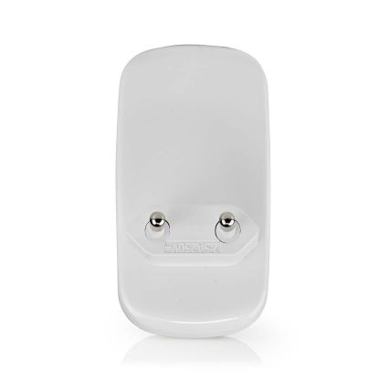 LED Orientačné svietidlo so senzorom pohybu a súmraku do zásuvky LED/0,55W/230V biela