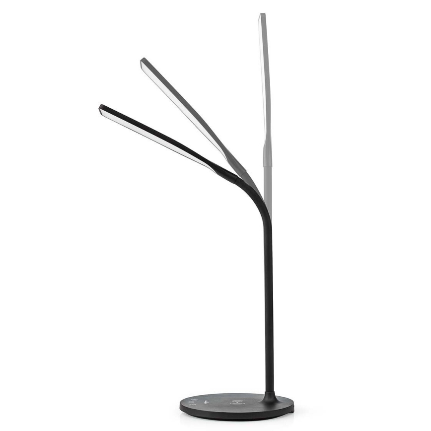 LED Stmievateľná dotyková flexibilná stolná lampa s 15W bezdrôtovým nabíjaním Qi LED/5,5W/230V 2700-6500K čierna