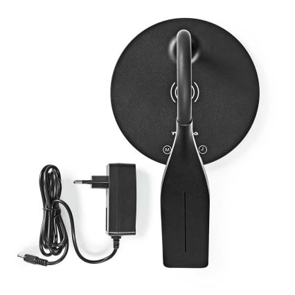 LED Stmievateľná dotyková flexibilná stolná lampa s 15W bezdrôtovým nabíjaním Qi LED/5,5W/230V 2700-6500K čierna