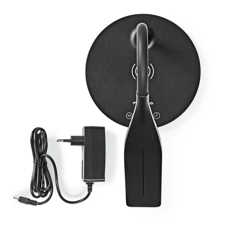 LED Stmievateľná dotyková flexibilná stolná lampa s 15W bezdrôtovým nabíjaním Qi LED/5,5W/230V 2700-6500K čierna