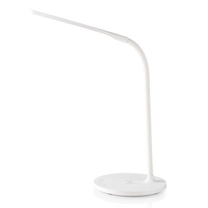 LED Stmievateľná dotyková flexibilná stolná lampa s 15W bezdrôtovým nabíjaním Qi LED/5,5W/230V 2700-6500K biela