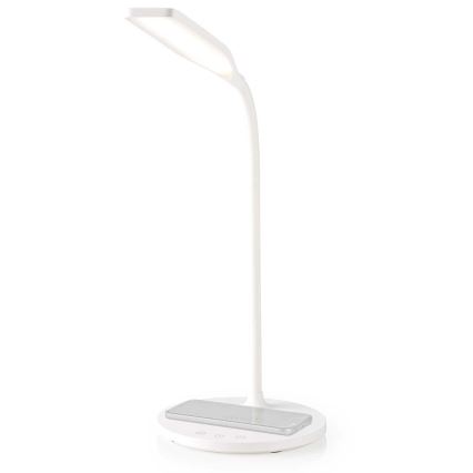 LED Stmievateľná dotyková flexibilná stolná lampa s 15W bezdrôtovým nabíjaním Qi LED/5,5W/230V 2700-6500K biela