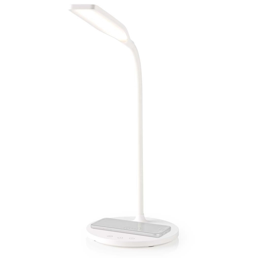 LED Stmievateľná dotyková flexibilná stolná lampa s 15W bezdrôtovým nabíjaním Qi LED/5,5W/230V 2700-6500K biela