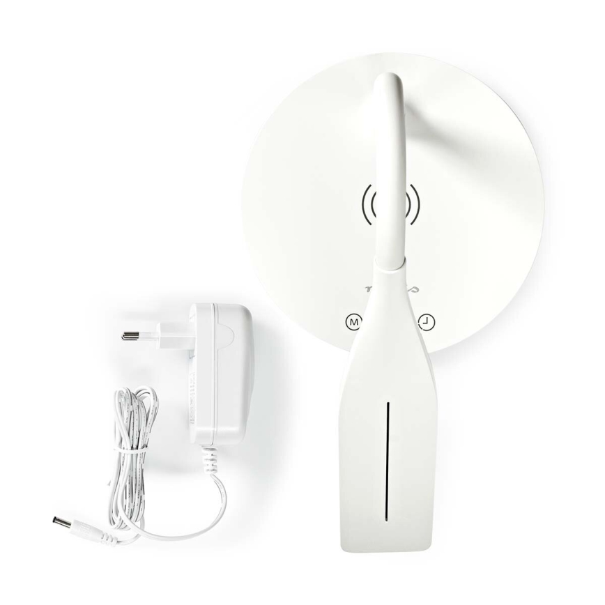 LED Stmievateľná dotyková flexibilná stolná lampa s 15W bezdrôtovým nabíjaním Qi LED/5,5W/230V 2700-6500K biela