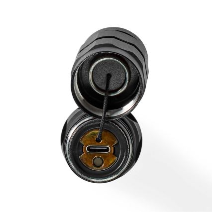 LED stmievateľná nabíjateľná hliníková baterka LED/10W/5V 2200 mAh IPX7 čierna