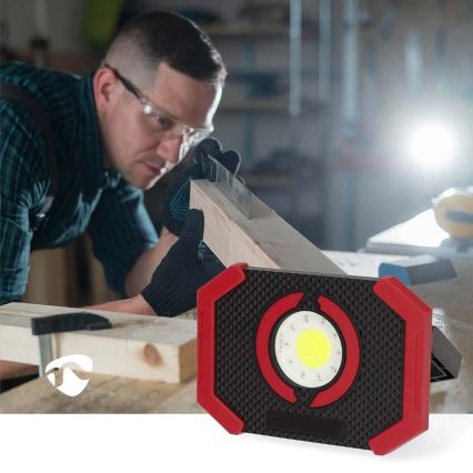 LED Stmievateľný nabíjací reflektor s powerbankou LED/10W/3000 mAh IPX2