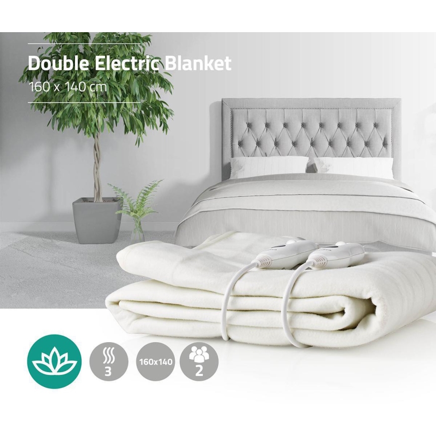 Elektrická vyhrievacia deka pre dve osoby 120W/230V 160x140 cm