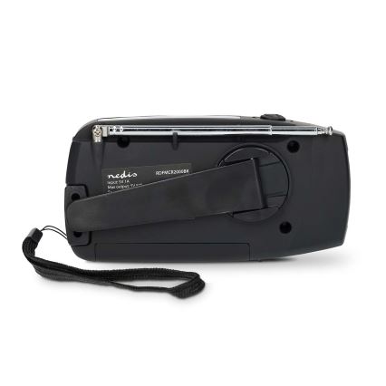 Kľukové AM/FM rádio so solárnym panelom a LED svietidlom s batériou 2000 mAh