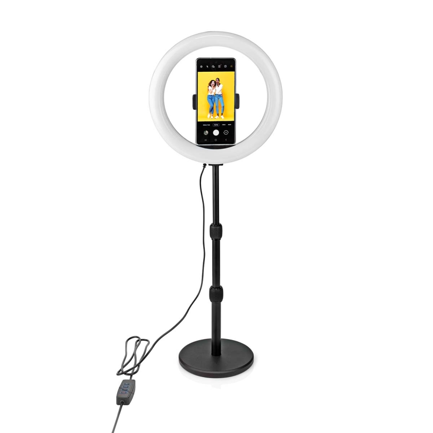 LED Stmievateľná lampa so stojanom a držiakom na vlogovanie LED/6W/USB 2700-6700K