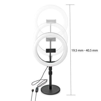 LED Stmievateľná lampa so stojanom a držiakom na vlogovanie LED/6W/USB 2700-6700K