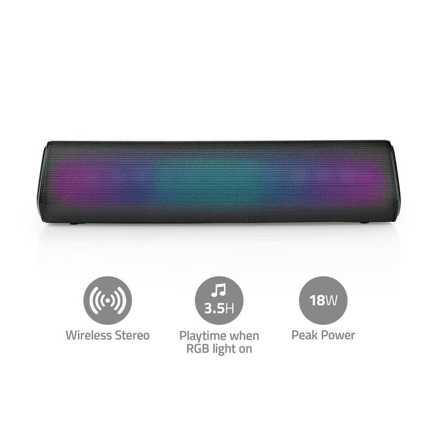 LED RGB Nabíjací reproduktor 18W/1200 mAh
