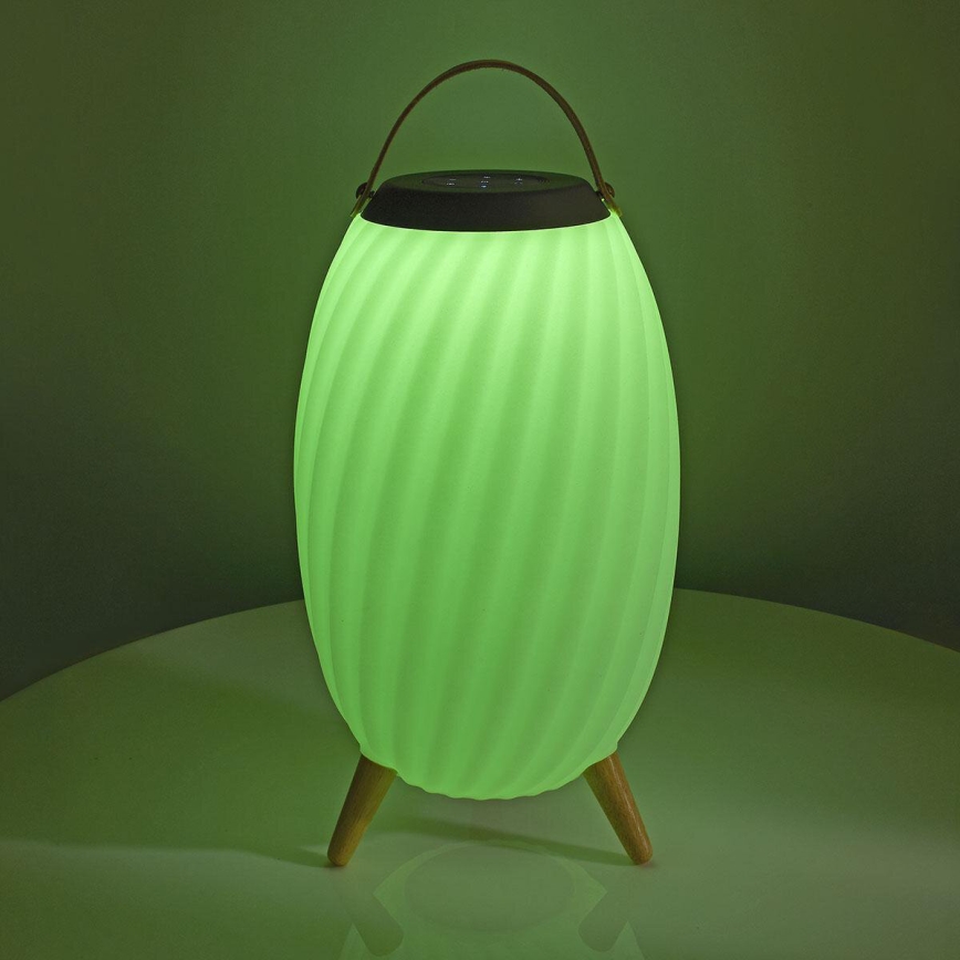 LED RGB Nabíjacia stolná lampa s reproduktorom 60W/2200 mAh IPX5