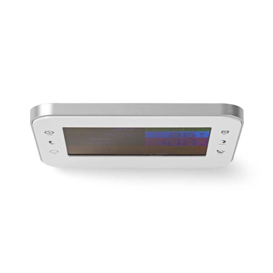 Meteostanica s farebným LCD displejom 230V/3xAAA + 2xAA biela