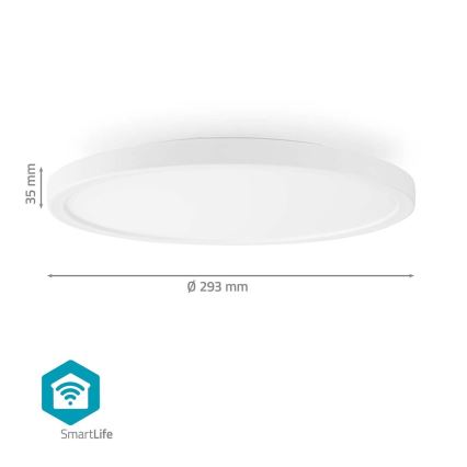 LED RGBW Stmievateľné stropné svietidlo SmartLife LED/18W/230V 2700-6500K Wi-Fi Tuya