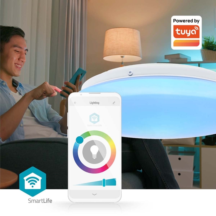 LED RGBW Stmievateľné kúpeľňové stropné svietidlo SmartLife LED/18W/230V 2700-6500K IP44 Wi-Fi Tuya