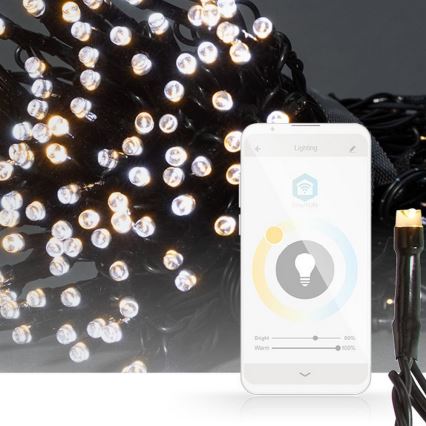 LED reťaz 100×LED / 8 funkcií, 15 m, IP65, Wi‑Fi (Tuya)