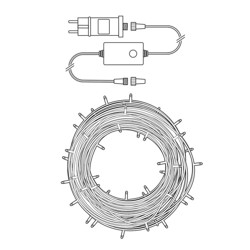LED reťaz 100×LED / 8 funkcií, 15 m, IP65, Wi‑Fi (Tuya)