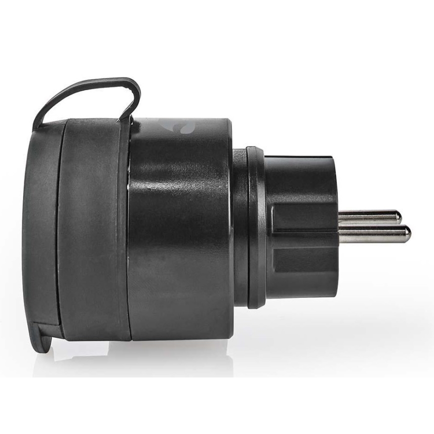 Inteligentná zásuvka 3680W/230V/Schuko Typ F/16A Wi-Fi IP44 čierna
