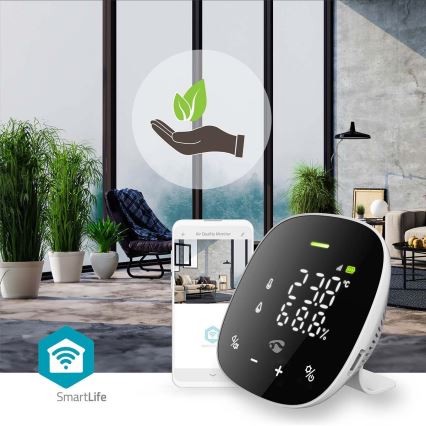 Inteligentný monitor kvality ovzdušia s LED displejom SmartLife Wi-Fi