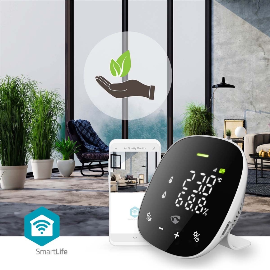 Inteligentný monitor kvality ovzdušia s LED displejom SmartLife Wi-Fi