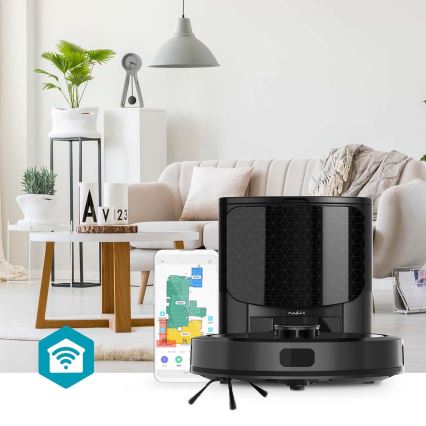 Inteligentný robotický vysávač s mopom SmartLife 5200 mAh Wi-Fi Tuya čierna + diaľkové ovládanie