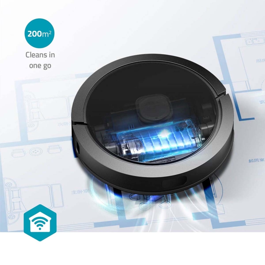 Inteligentný robotický vysávač s mopom SmartLife 5200 mAh Wi-Fi Tuya čierna + diaľkové ovládanie