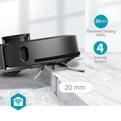 Inteligentný robotický vysávač s mopom SmartLife 5200 mAh Wi-Fi Tuya čierna + diaľkové ovládanie
