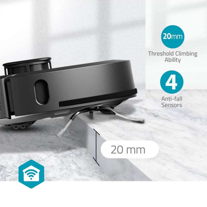 Inteligentný robotický vysávač s mopom SmartLife 5200 mAh Wi-Fi Tuya čierna + diaľkové ovládanie