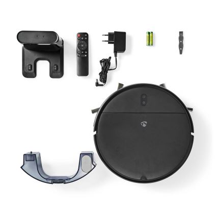 Inteligentný robotický vysávač s mopom 28W/2500 mAh Wi-Fi čierna + diaľkové ovládanie