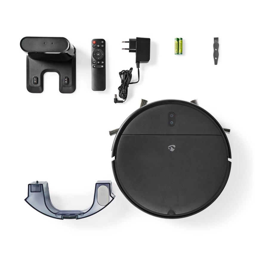 Inteligentný robotický vysávač s mopom 28W/2500 mAh Wi-Fi čierna + diaľkové ovládanie