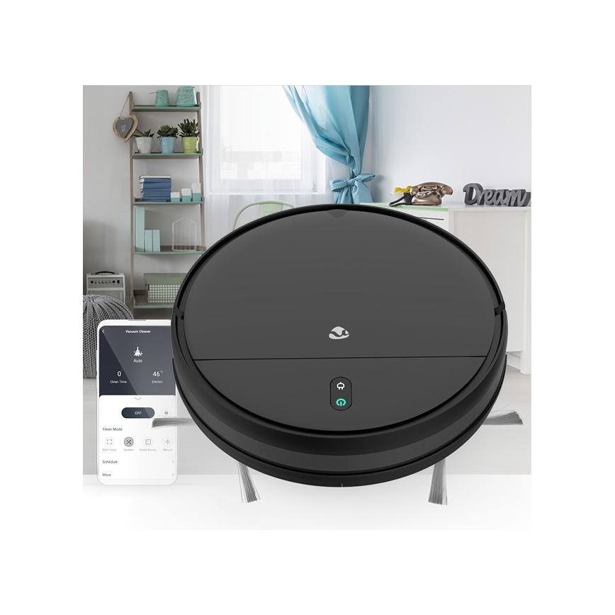 Inteligentný robotický vysávač s mopom 28W/2500 mAh Wi-Fi čierna + diaľkové ovládanie