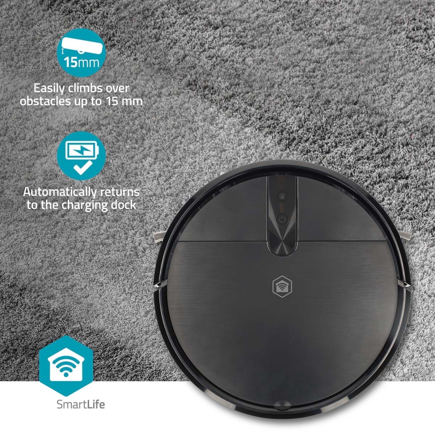 Inteligentný robotický vysávač s mopom SmartLife 2600 mAh Wi-Fi Tuya, čierny + diaľkové ovládanie
