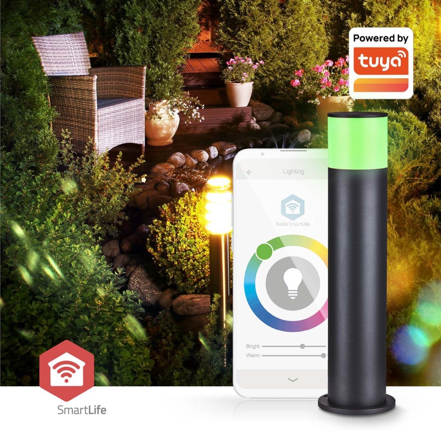 LED RGBW stmievateľná vonkajšia lampa SmartLife LED/10W/230V IP65 Wi-Fi Tuya čierna